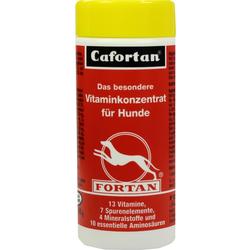 Rote Dose mit Vitaminkonzentrat für Hunde, gelber Deckel.