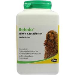 Ein Behälter mit Hundevitamin-Kautabletten mit Bild eines Hundes darauf.