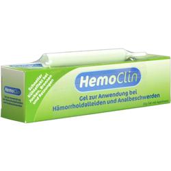 Grüne Packung von HemoClin-Gel gegen Hämorrhoiden und Analbeschwerden.