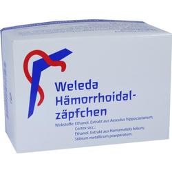 Eine Verpackung von Weleda Hämorrhoidalzäpfchen.