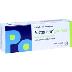 Weiße Schachtel einer Salbe gegen Hämorrhoiden von Posterisan protect.
