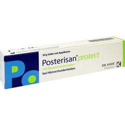 Eine Box mit Posterisan protect Salbe gegen Hämorrhoiden.