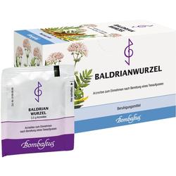 Eine Packung Baldrianwurzel-Tee mit beruhigender Wirkung.