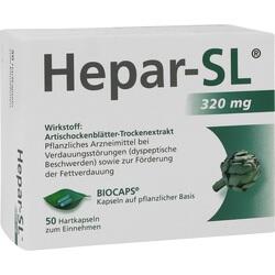 Eine Packung mit 50 pflanzlichen Kapseln zur Unterstützung der Verdauung.