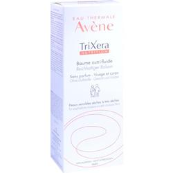 Weiße Verpackung von Avène TriXera Balsam, ideal für trockene Haut.